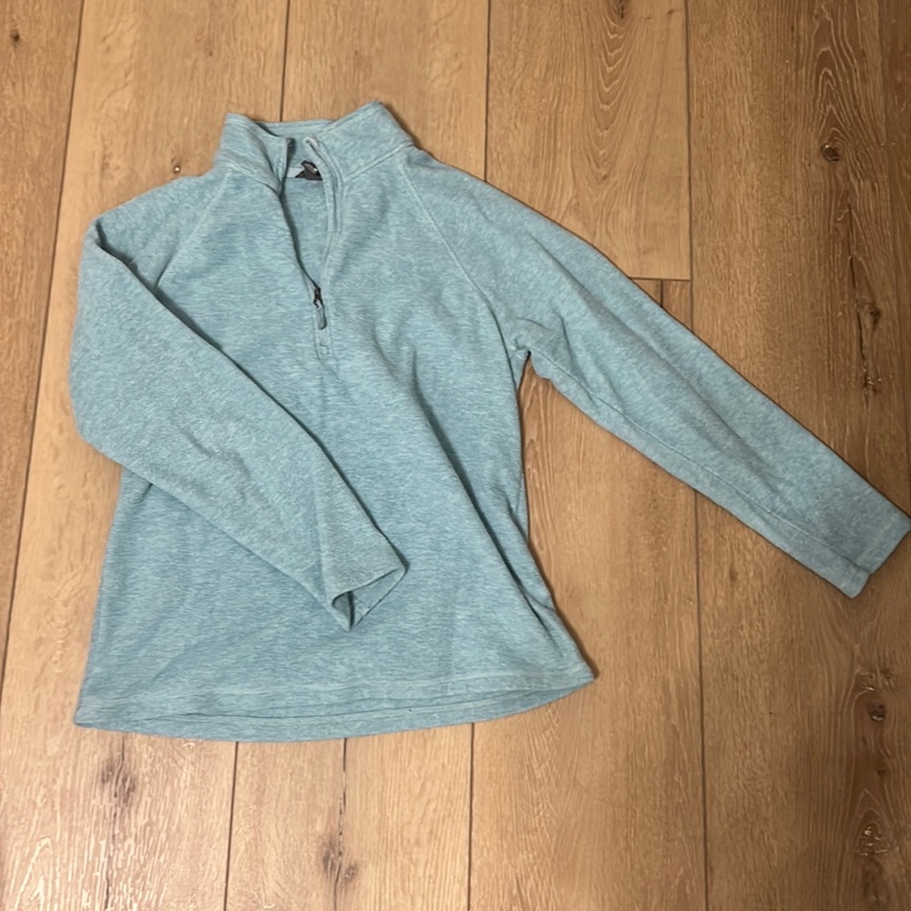 Blue Eddie Bauer Thin Fuzzy 1/4 Zip Jacket